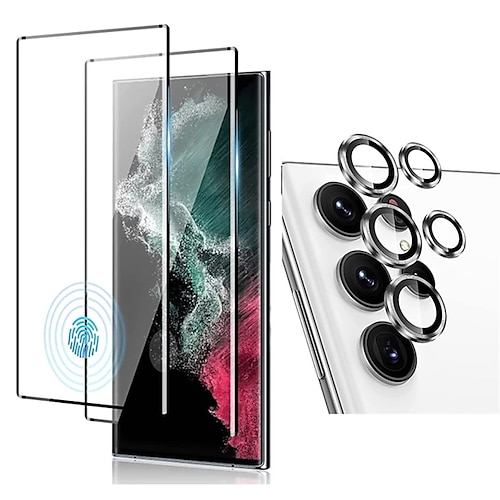 2 Sätze Schutzfolie Kamera Schutzfolie Für Samsung Galaxy S25 Ultra S25 Ultra Plus S24 Ultra Plus S23 S22 S21 S20 Plus Ultra Note 20 Ultra 10 Plus Gehärtetes Glas 9H Härte Anti-Fingerprint High Image