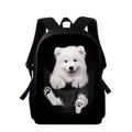 Herren Damen Kinder Rucksack Schultasche 3D Rucksack Schulanfang Täglich Hund 3D-Druck Oxford Hohe Kapazität Reißverschluss Bedruckt Schwarz Weiß Braun