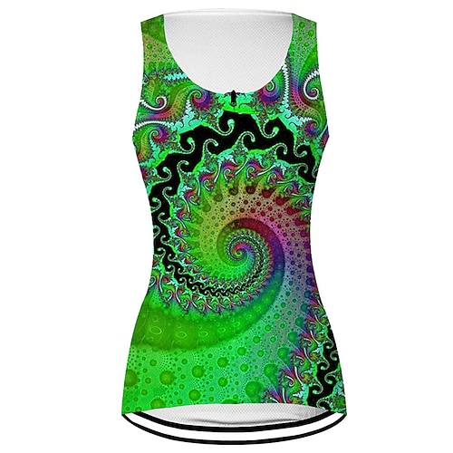 Damen Fahrradweste Radtrikot Grafik Blumenmuster Ärmellos Fahhrad Weste / Gilet Trikot Oberteil mit 3 Gesäßtaschen Mountainbike MTB Straßenradsport Schnelltrocknend Rückentasche Image