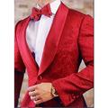 schwarz rot weiß Herren Ballanzug Jacquard floral Paisley Hochzeit Gothic Anzug Smoking Anzug 2-teilig maßgeschneiderte Passform einreihig Einknopf 2024