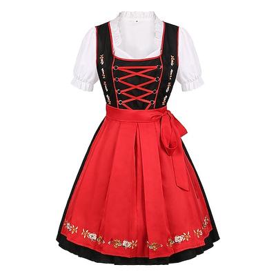 Karneval Oktoberfestbier Kostüm Dirndl Trachtenkleider Dirndlbluse Bayerisch Dienstmädchen Deutsch München Wiesn Damen Stoff im traditionellen Stil Bluse Kleid Schürze Image