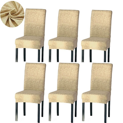 Stretch-Spandex-Esszimmerstuhlbezug Stuhlhussen, 4/6-teiliges Set, abstraktes Muster, Stretch-Stuhlschutzbezug, Sitzbezug mit Gummiband für Esszimmer, Hochzeit, Zeremonie, Bankett, Heimdekoration Image