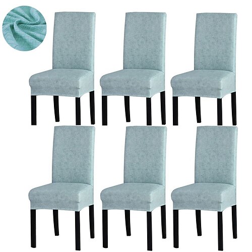 Stretch-Spandex-Esszimmerstuhlbezug Stuhlhussen, 4/6-teiliges Set, abstraktes Muster, Stretch-Stuhlschutzbezug, Sitzbezug mit Gummiband für Esszimmer, Hochzeit, Zeremonie, Bankett, Heimdekoration Image