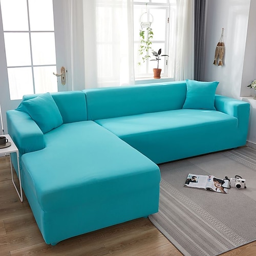 Stretch-Sofabezug, Schonbezug, burgunderfarben, elastisch, modernes Ecksofa für Wohnzimmer, Sofabezug, Ecksofa in L-Form, Sesselschutz, Sofabezug, 1/2/3/4-Sitzer Image