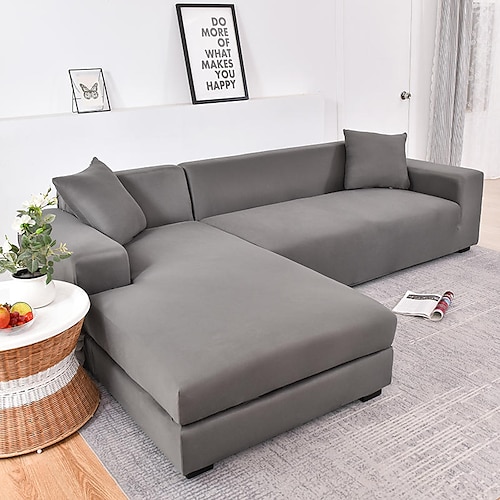 Stretch-Sofabezug, Schonbezug, burgunderfarben, elastisch, modernes Ecksofa für Wohnzimmer, Sofabezug, Ecksofa in L-Form, Sesselschutz, Sofabezug, 1/2/3/4-Sitzer Image