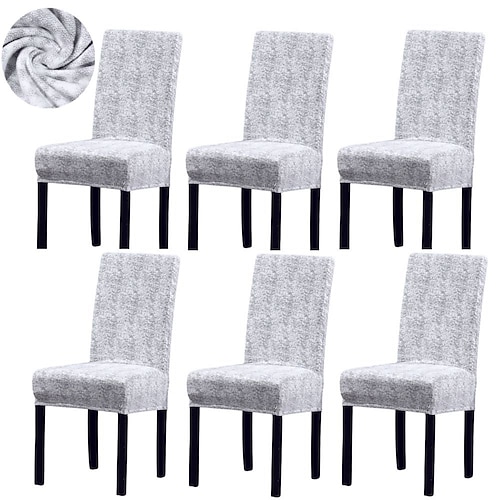 Stretch-Spandex-Esszimmerstuhlbezug Stuhlhussen, 4/6-teiliges Set, abstraktes Muster, Stretch-Stuhlschutzbezug, Sitzbezug mit Gummiband für Esszimmer, Hochzeit, Zeremonie, Bankett, Heimdekoration Image