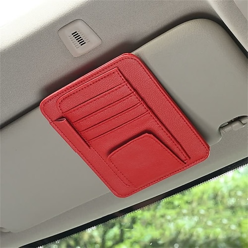 1 Stück Auto-Sonnenblenden-Organizer Geeignet für dünne Gläser Modisches Design Geeignet für dicke Gläser Leder Für SUV Lastwagen Van