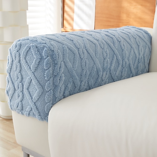 2 Stück Stretch-Armlehnenbezug, Plüsch-Jacquard-Armlehnenbezug für Sofa, Spandex-Couch-Armlehnenbezug für Liegesessel, waschbar, kratzfest, für Hunde und Haustiere Image