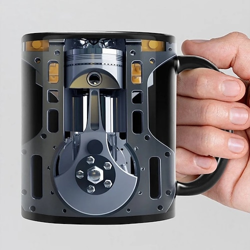 Neuheit-Mechaniker-Motor-Tassen, einzigartige Kaffeetassen, Vatertags-Tasse, Automobil-Kunst, Mechaniker, lustige Kaffeetasse, coole Papa-Geschenke von Tochter, Sohn, Ehefrau zu Weihnachten, Image
