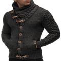 Herren Pullover Strickjacke Rollkragenpulli Gerippt Stricken Schal Gestreift Rollkragen Stilvoll Moderne zeitgenössische Alltagskleidung Casual Bekleidung Winter Schwarz Weiß S M L