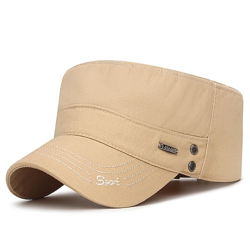 Unisex Schiebermütze Cap Basecap Militärmütze Kadettenhut Schwarz Dunkelmarine Polyester Warm Vintage Brautkleider schlicht Minimalismus Outdoor Urlaub Glatt Einstellbar Sonnenschutz Modisch Image