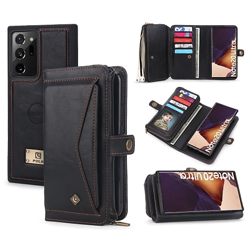 Handy Hülle Handyhüllen Für Samsung Galaxy S24 S23 S22 S21 Ultra Plus S20 Brieftaschenhülle Flip Vollschutz Ständer Einfarbig PU-Leder Image