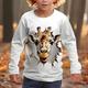 Jungen 3D Löwe Wolf Pferd T-Shirt Hemd Langarm 3D-Druck Frühling Herbst Sport Modisch Strassenmode Polyester kinderkleidung 3-12 Jahre Rundhalsausschnitt Outdoor Casual Täglich Regular Fit