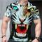 Herren Grafik Tiermotiv Tiger T Shirt T-Shirt Kurzarm T-Shirt 3D-Druck Rundhalsausschnitt Hemd Vintage Mode Designer Outdoor Lässig Täglich Schwarz Weiß Braun Frühling Sommer Bekleidung S M L XL