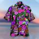 Herren-Hemd-Set Button-Down-Oberteile Kurzarm Outdoor Straße Cartoon Turndown Regenbogen Mode Hawaiianisch Komfortabel Strand / Sommer / Sommer