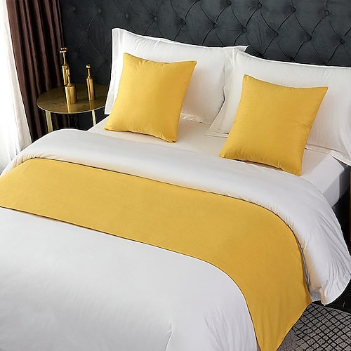 Bettläufer Bettschal, dekorativer Bettschal für Zuhause, Hotel, Tagesdecken, Schals, Schutz, moderner, solider Bettläufer für den Fuß des Betts, Zuhause, Schlafzimmer, Bettwäsche, Dekoration Image