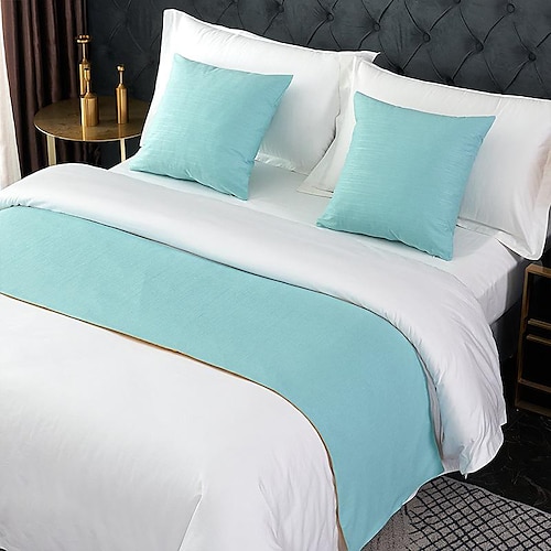 Bettläufer Bettschal, dekorativer Bettschal für Zuhause, Hotel, Tagesdecken, Schals, Schutz, moderner, solider Bettläufer für den Fuß des Betts, Zuhause, Schlafzimmer, Bettwäsche, Dekoration Image