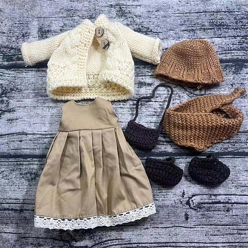 Waldorfpuppe Wechselkleidung Materialtasche Persönlichkeitsset Waldorf handgemachte Muppet Puppe für Weihnachtsgeschenke Image