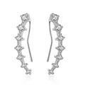 Ohrstecker Klips For Damen Kristall Synthetischer Diamant Party Hochzeit Alltag Sterlingsilber Breiter Armreif Blattform Herz Blume Goldfarben Silber / Täglich