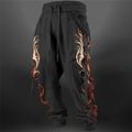 Flamme Abstrakt Herren 3D-Druck Jogginghose Trainingshose Jogginghose Jogger Hosen Hose Outdoor Strasse Casual Polyester Gelb Blau Purpur S M L Mittlere Taillenlinie Elastizität Hose