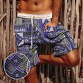 Herren Sommer-Shorts Strandshorts Kurze Hosen Lässige Shorts Seersucker-Shorts Baggy Shorts Kurze Hosen Kordelzug Elastische Taille 3D-Druck Grafik-Drucke Geometrie Komfort Atmungsaktiv Kurz Täglich