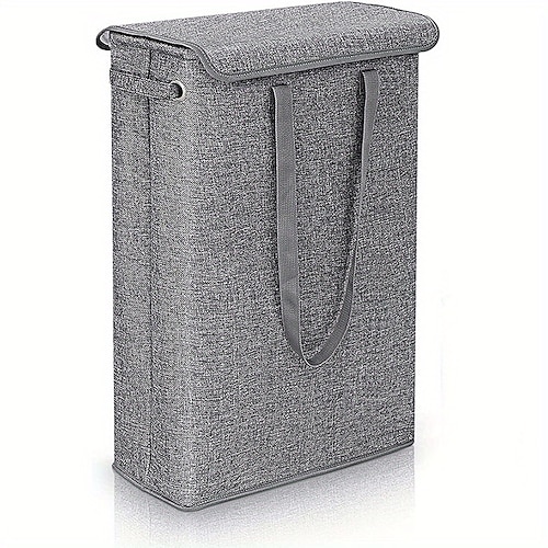 45l dünner Wäschekorb mit Deckel, schmaler, handfeiner, handschmutziger Wäschekorb, Schlafzimmer, Kindergarten, ganzer Korb, Aufbewahrungstasche Image