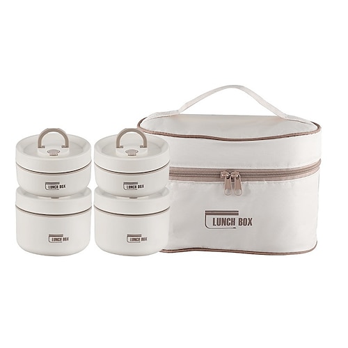 Isolierte Lunchbox, Bento-Box, tragbarer isolierter Lunchbehälter, stapelbarer, auslaufsicherer Lebensmittelbehälter aus Edelstahl, für Teenager, Schule, Kantine, Rückenschule Image