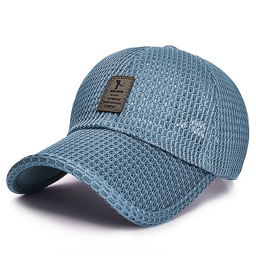 Herren-Baseballkappe, Unisex, Trucker-Mütze, Sommer, atmungsaktiv, vollmaschig, Schwarz, Marineblau, Fitness-Buchstabe, UV-beständig, für Outdoor-Sportarten Image