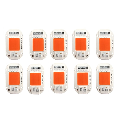 led wachsen chip 10 stücke 6 stücke 20 watt 30 watt 50 watt cob chip led lampe 220 v 240 v kein treiber für flutlicht scheinwerfer lampada diy beleuchtung erforderlich Image