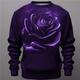 Rose Graphic Herren Modisch 3D-Druck Pullover Sweatshirt Festtage Urlaub Ausgehen Sweatshirts Schwarz Gelb Langarm Rundhalsausschnitt Bedruckt Frühling Herbst Designer Kapuzenpullover