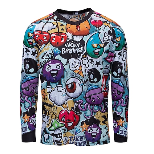 Herren Radtrikot Downhill-Trikot Fahrradtrikot Schädel Gemustert Zuckerschädel Langarm Fahhrad Trikot Oberteil mit 3 Gesäßtaschen Mountainbike MTB Straßenradsport Thermowarm UV-beständig Radfahren Image