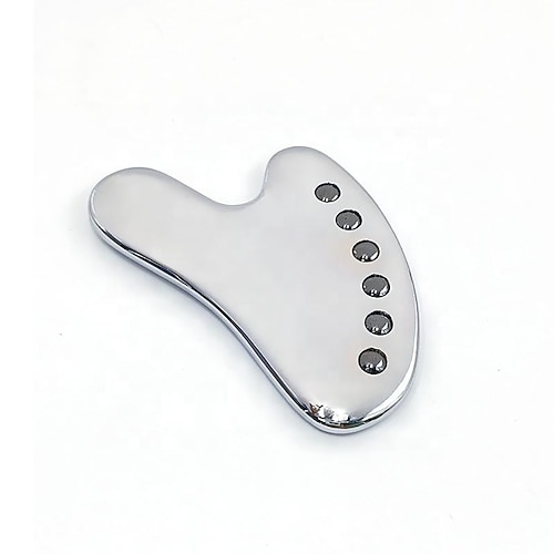 Magnetisches Gua-Sha-Werkzeug, Schaber aus Edelstahl, Gesichtsmassage, Facelift, Hautstraffung, kühlende Metallkontur, reduziert Schwellungen Image