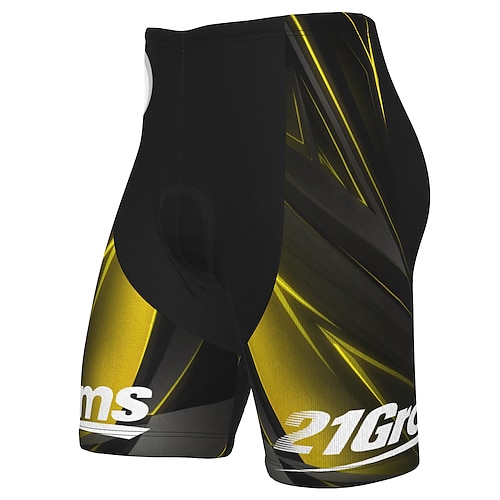 Herren Geometrisch Radsport-Radhose: Fahrradhose Fahrradshorts Fahhrad Shorts Hosen Mountainbike MTB Straßenradsport Sport 3D-Polster Radfahren Schnelltrocknend Reflektierende Streifen Schwarz Gelb Image
