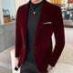 Herren Cordjacke Blazer Sakko Geschäft Cocktailparty Hochzeitsfeier Modisch Brautkleider schlicht Herbst Winter Polyester velvet Glatt Taste Tasche Lässig / Alltäglich Einreihiger Verschluss Blazer