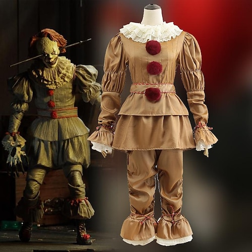 Karnevalskostüm 2026 Burlesque Clown Pennywise Karneval Cosplay Kostüm Partykostüm Es Outfits Gruseliges Kostüm Erwachsene Herren Damen Halloween Karneval Maskerade Party Leistung Einfaches Image