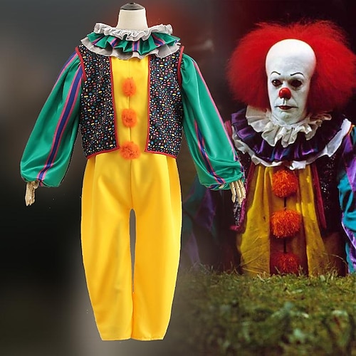 Karnevalskostüm Burlesque Clown Pennywise Karneval Cosplay Kostüm Partykostüm Es Outfits Gruseliges Kostüm Erwachsene Herren Damen Halloween Karneval Maskerade Leistung Party Einfaches Karnevalskostüm