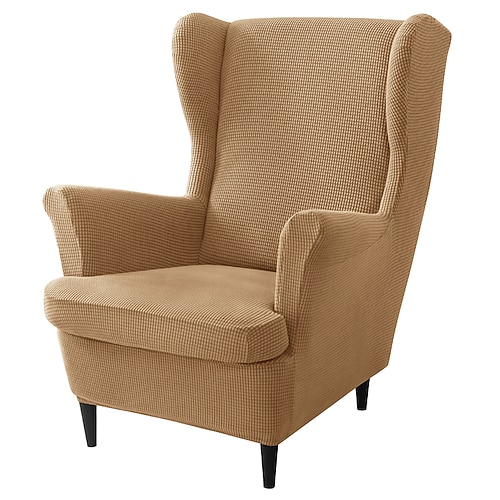 Stretch-Bezug für Ohrensessel, burgunderfarben, Ohrensessel-Schonbezüge mit Sitzkissenbezug, Spandex-Jacquard-Bezüge für Ohrensessel von Ikea Strandmon Image