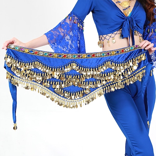 Bauchtanz Hüft-Schals Damen Training Polyester Goldmünzen / Perlenstickerei Tiere / Weihnachten / Halloween Hüfttuch / Prinzessin / Historische Personen / Feen / Sexy Kostüme aus aller Welt / Gothic Image