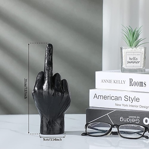 nordische dekoration hausskulptur mittelfinger statue ornament home schreibtisch dekoration harz handwerk für raumdekor zubehör Image