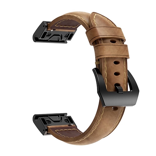 Uhrenarmband für Garmin MARQ Descent G1 Fenix 7S Sapphire Solar / 6S Pro / 5S Plus Fenix 7 Sapphire Solar / 6 Pro / 5 Plus Forerunner 935 945 Echtes Leder Ersatz Gurt 20mm 22mm 26mm Lederschlaufe Image