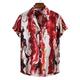 Herren Hemd Hawaiihemd Sommerhemd Grafik-Shirt Blätter Umlegekragen Weiss rot Gelb Rote Blau Grau Outdoor Strasse Kurzarm Button-Down Bedruckt Bekleidung Baumwolle Modisch Designer Brautkleider