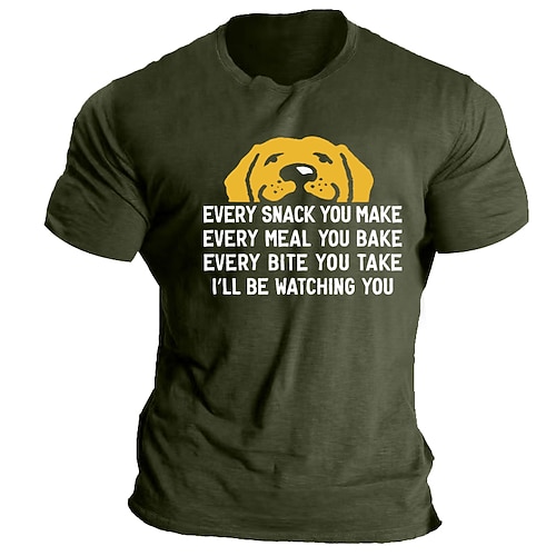 Herren Lustiges Hundeliebhaber T-Shirt - Ich werde dich beobachten Essens Humor Grafik Kurzarm T-Shirt Image