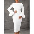 Damen Weißes Kleid abendkleider Federkleid Feder Rundhalsausschnitt Langarm Midikleid winterkleider damen kleid hochzeitsgast Schwarz Weiß Sommer Frühling