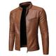 Herren Jacke Lederjacke Kunstlederjacke Freizeitjacke Motorrad Jacke Motorradjacke warm halten Regendicht Atmungsaktiv Täglich Ausgehen Reisverschluss Ständer Strassenmode Jacke Oberbekleidung Blühen