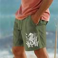 Herren-Shorts aus Baumwolle, Sommer-Shorts, Strand-Shorts, bedruckt, Kordelzug, elastischer Bund, Tiermotiv, Ozean, Komfort, atmungsaktiv, kurz, Outdoor, Urlaub, Ausgehen, Baumwollmischung,