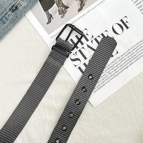 Herren Gürtel Taktischer Gürtel Segeltuch Edelstahl / Eisen Militär Armee Einfach Blau Schwarz Alltagskleidung Ausgehen Wochenende Nylon-Arbeitsgürtel Image