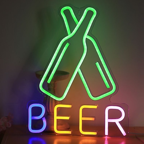 Oktoberfest Prost Bierflasche Neon Bar Schild USB Ein/Aus Schalter Burger LED Neonlicht für Pub Party Restaurant Club Shop Wanddekoration Image