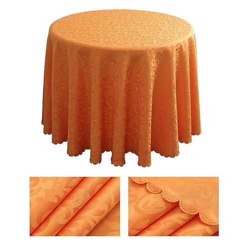 Hochzeitsdekor-Tischdecke, rot, runder Tischdeckenbezug für Hotelrestaurants, Tischdecke für Ernte, Weihnachtsfeiertage, Winter und Partys Image