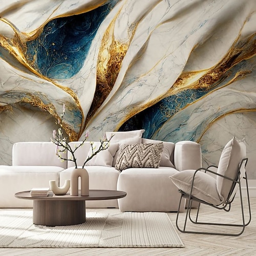 Coole Tapeten, abstrakte Marmor-Tapete, grauer Aufkleber, abziehen und aufkleben, abnehmbares PVC/Vinyl-Material, selbstklebend/Klebstoff erforderlich, Wanddekoration für Wohnzimmer, Küche, Badezimmer Image