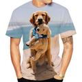 Tier Hund Golden Retriever T-Shirt-Ärmel Anime Grafik T-shirt Für Paar Herren Damen Erwachsene 3D-Druck Casual